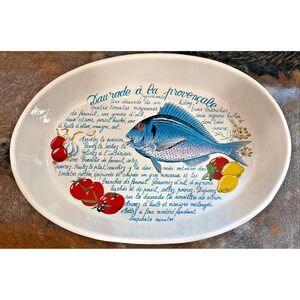 The Cellar Portugal Fish Recipe Platter Dorade Provencale 13"x9" Macy's EUC